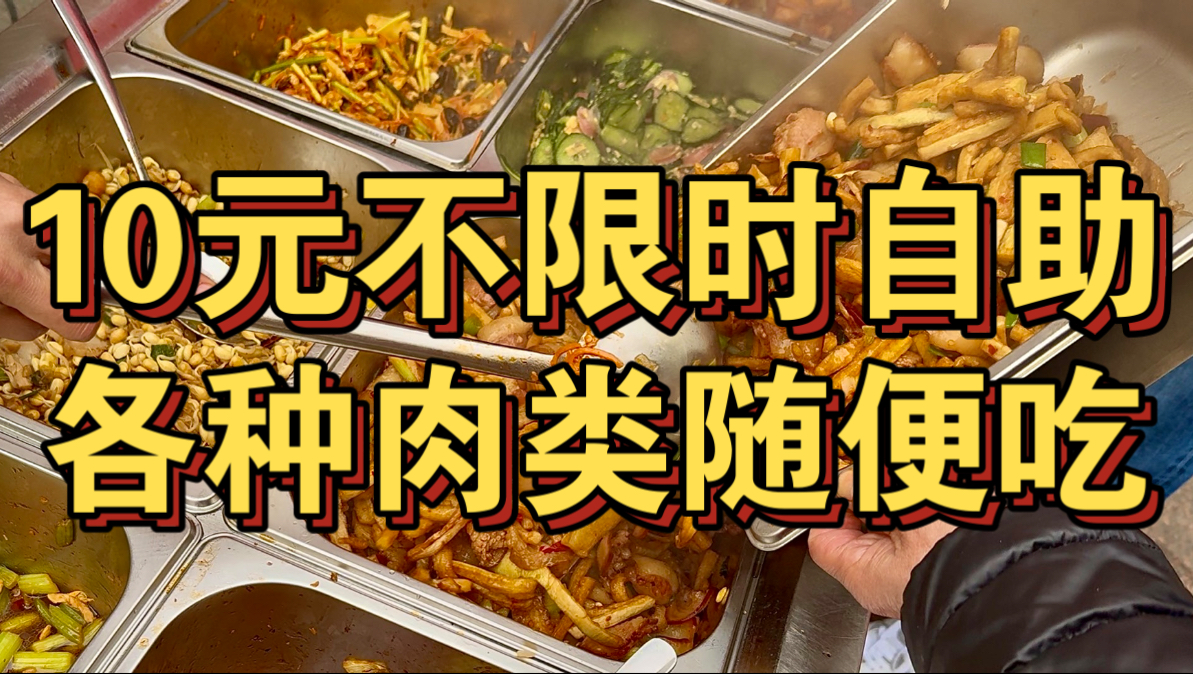 10元不限时自助餐 各种肉类随便吃!-转生成为毛毛-转生成为毛毛-哔哩哔哩视频