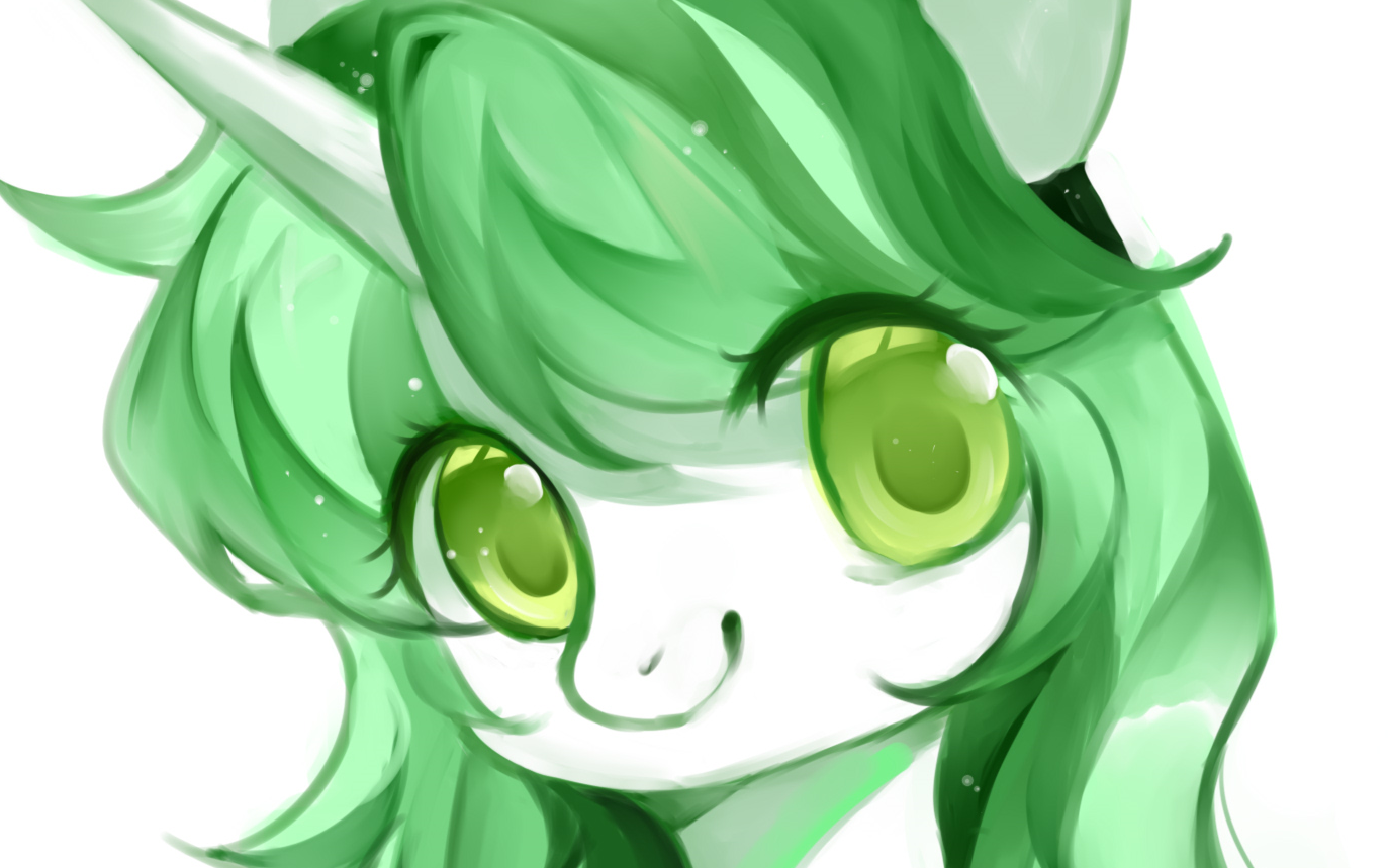 【mlp/banana】厚涂画一只绿色的独角兽小马w