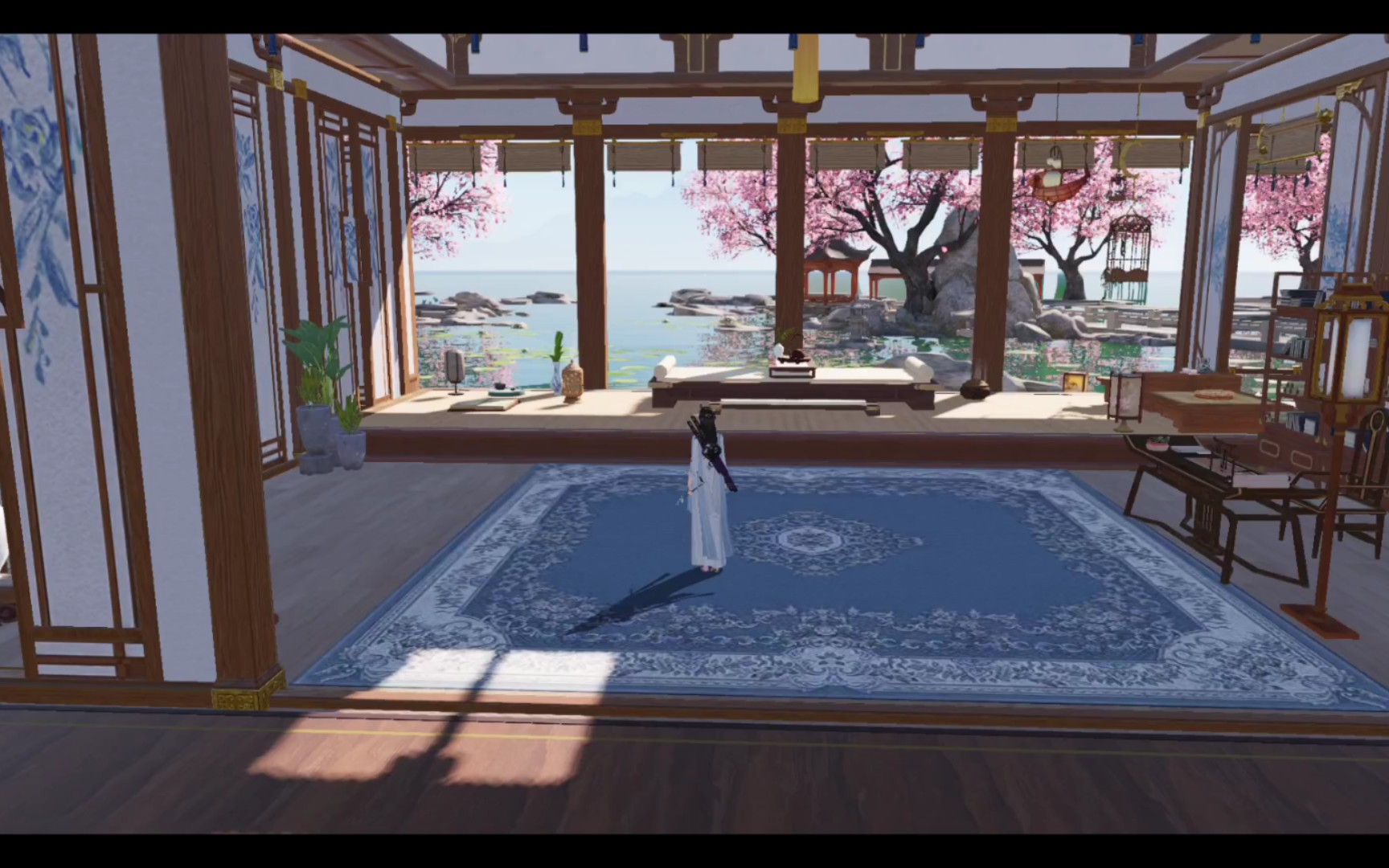 天涯明月刀手游室内 二十级精致开阔室内装修_哔哩哔哩_bilibili