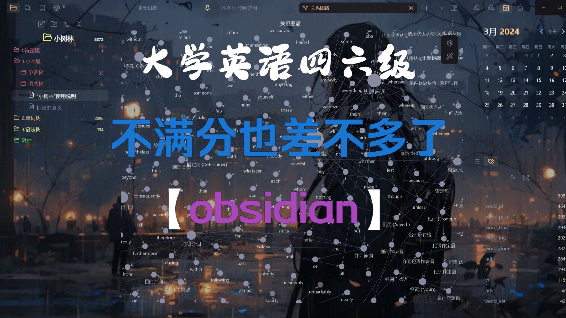 使用obsidian学习英语||小树林1.0版本演示||obsidian与大学英语的强强联合哔哩哔哩bilibili