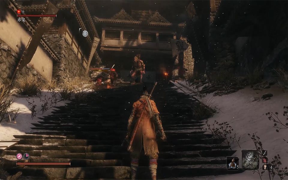 只狼老版本天守阁赤鬼与内府赤备军谁更刚附赤鬼老年打法