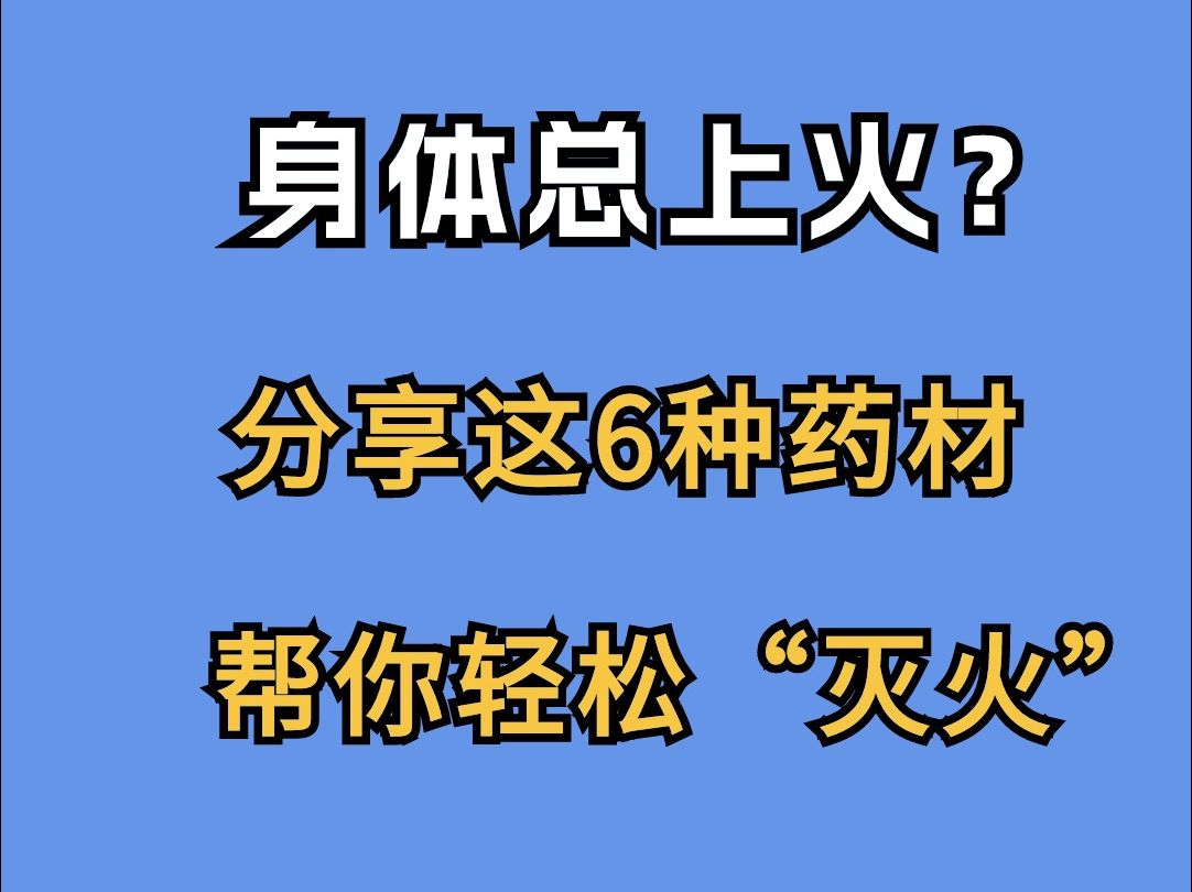 身体总上火?分享这6种药材,帮你清热泄火哔哩哔哩bilibili