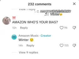 【金旼炡】谁会不爱我们WINTER！！Amazon Music tiktok评论提到小冬