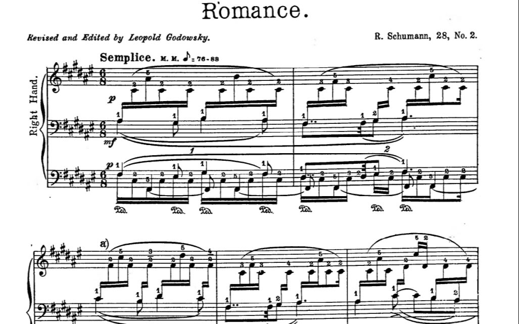 舒曼-升f大调浪漫曲(op.28 no.