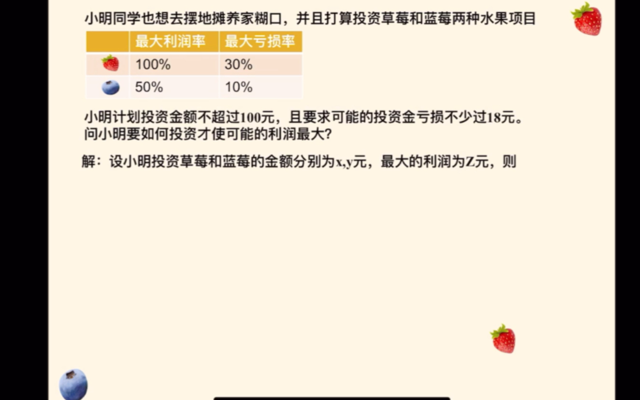 [图]简单线性规划在摆地摊中的应用