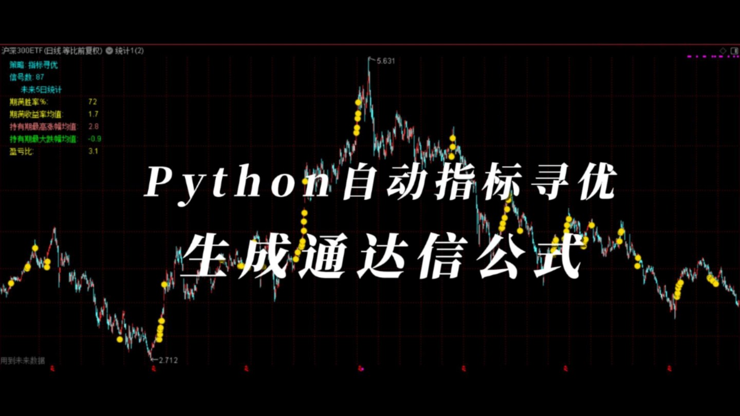 Python自动指标寻优 生成通达信公式哔哩哔哩bilibili