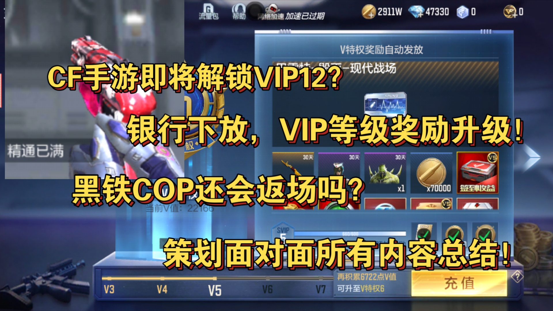 CF手游即将解锁VIP12?银行下放,VIP等级奖励升级!黑铁COP还会返场吗?策划面对面所有内容总结!CF手游