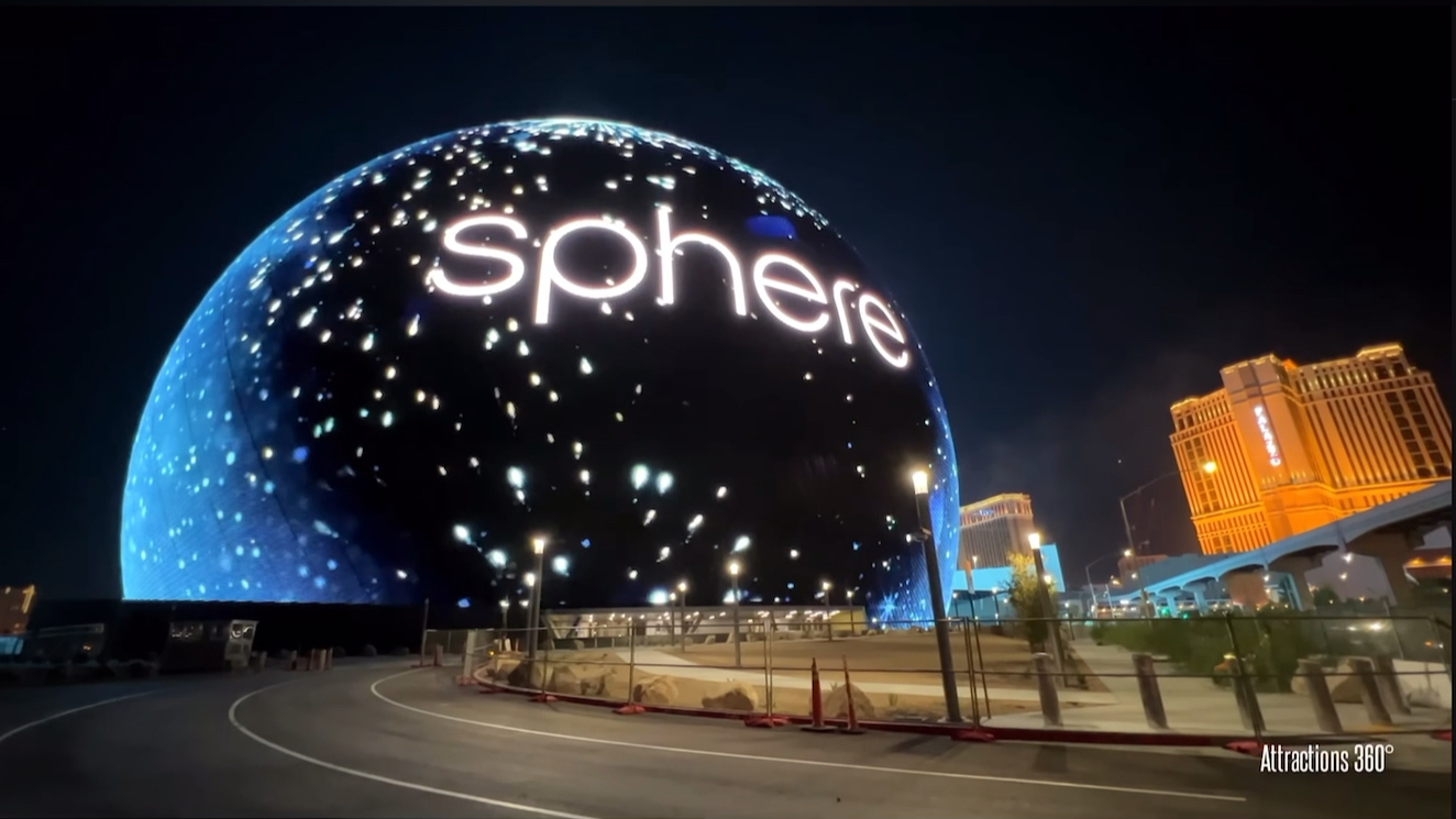 近距离观看拉斯维加斯球形剧场 msg sphere