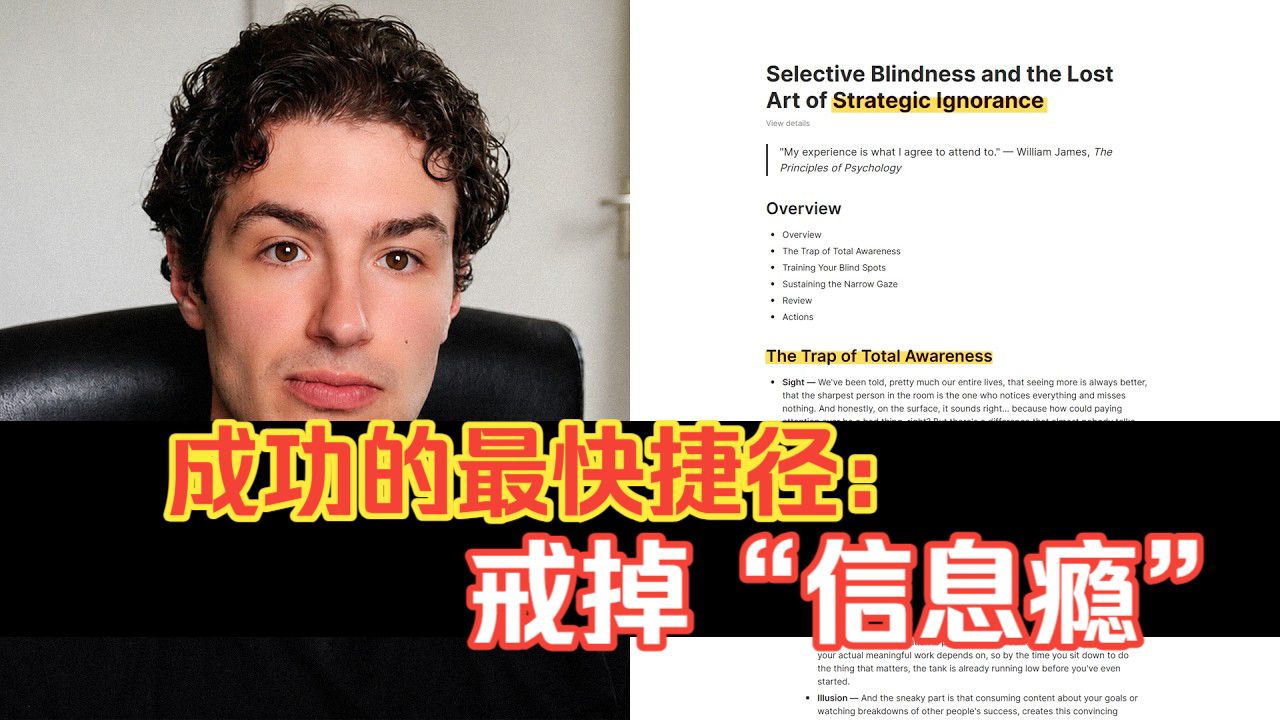 成功的最快捷径：戒掉“信息瘾”（双语配音-Daniel）