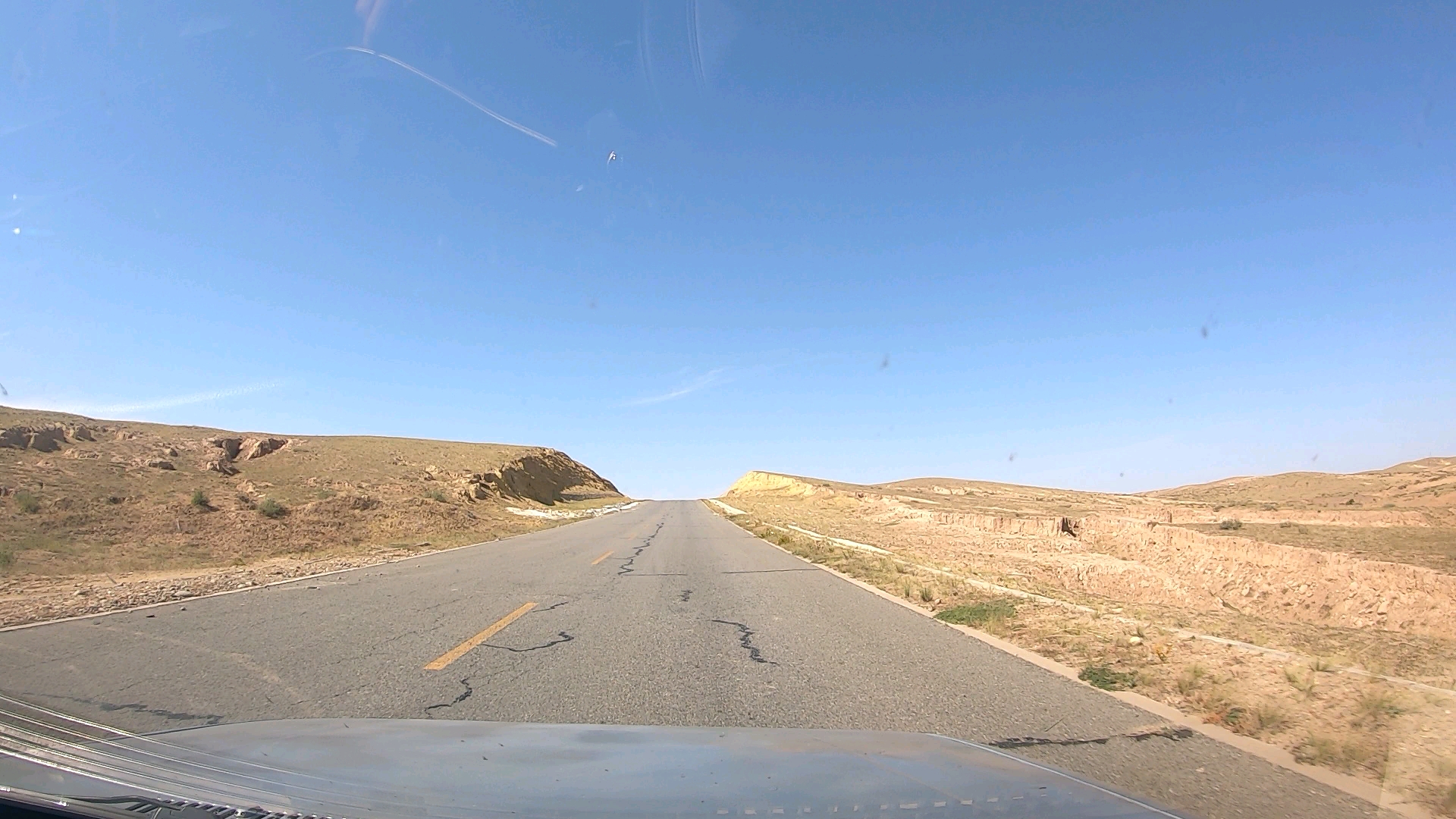 杭锦旗s109国道前往恩格贝沙漠风景区沿途风景