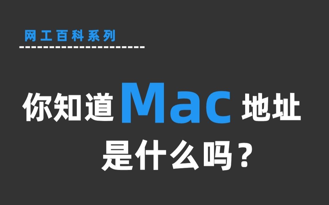 你知道“MAC地址”指的是什么吗?哔哩哔哩bilibili