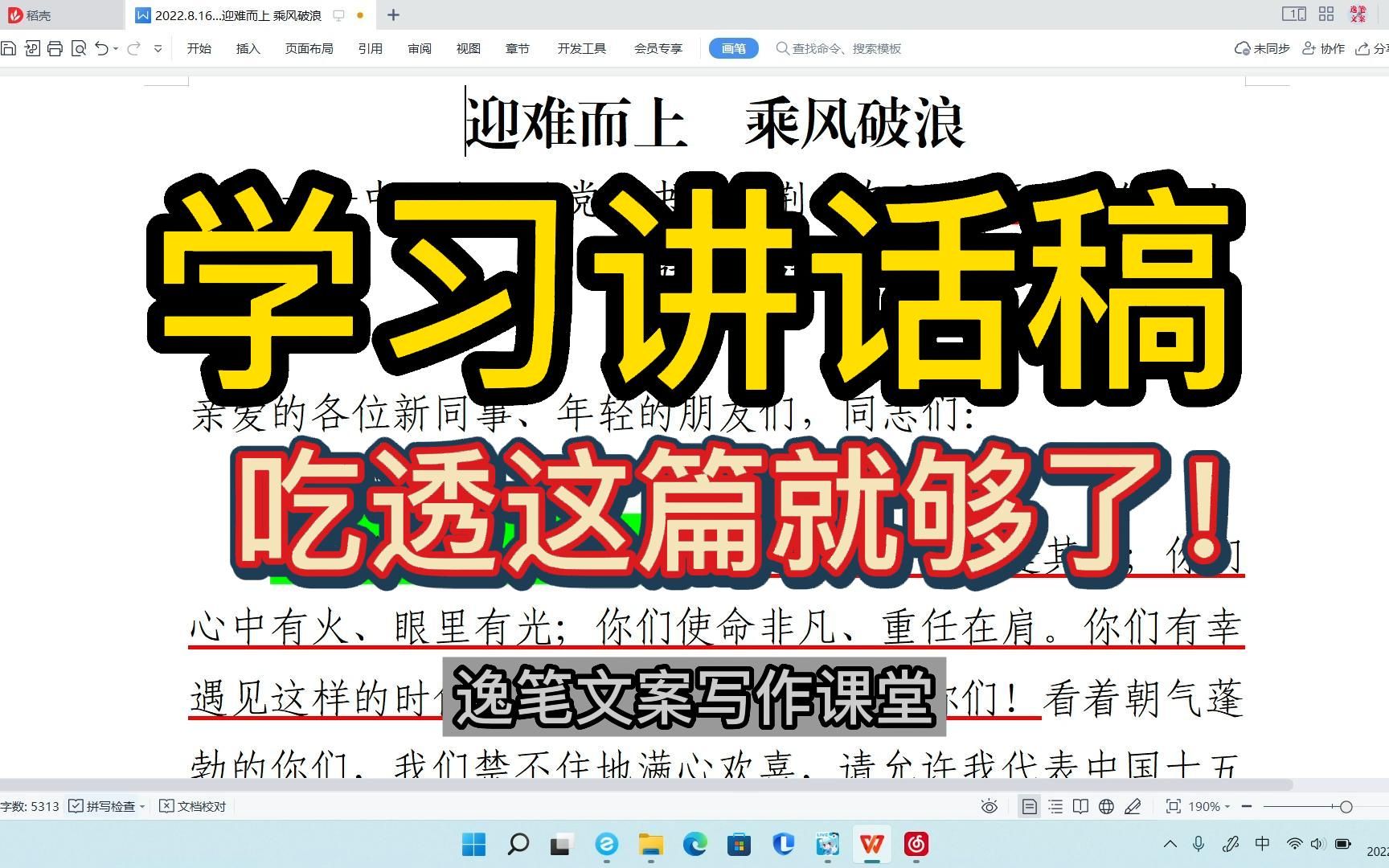 【逸笔公考】你还不会写讲话稿?“笔杆子”说吃透这篇就够了.公文申论作文学习素材讲解哔哩哔哩bilibili