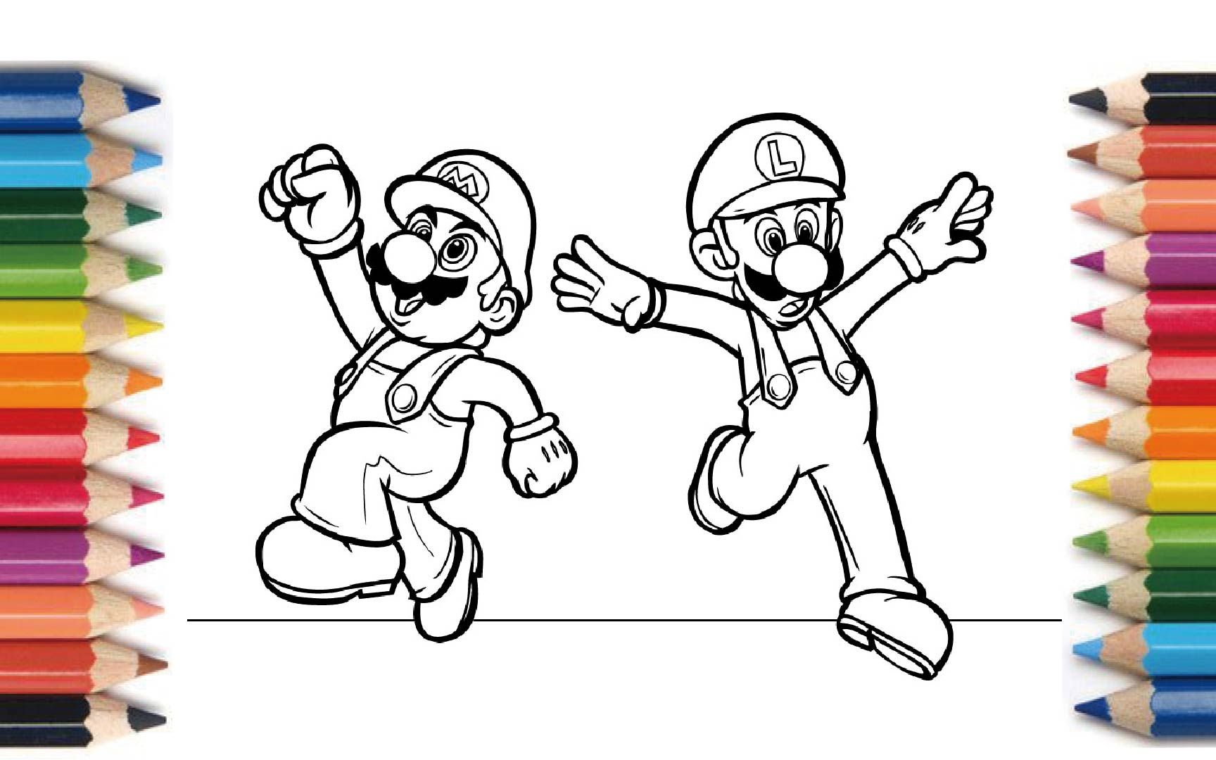 【coloring】mario and luigi【塗り絵】 マリオとルイージ 【画画】