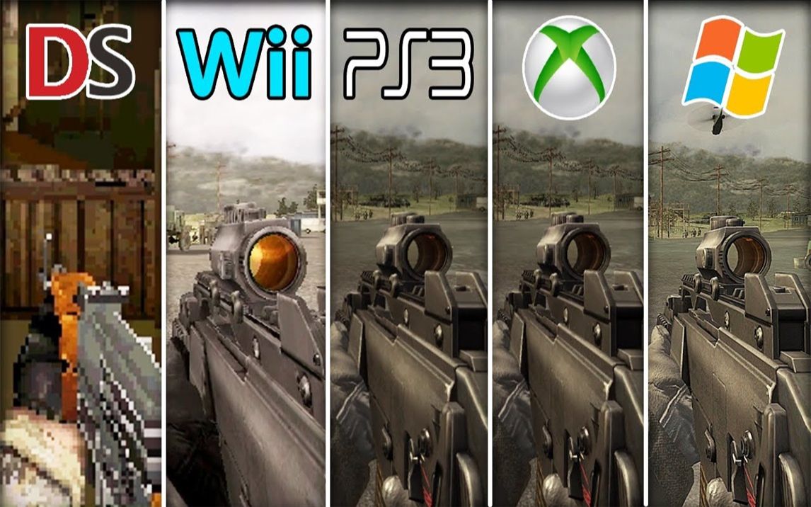 [图]《使命召唤4：现代战争》（2007年发售）NDS vs Wii vs PS3 vs Xbox 360 vs PC 游戏画面对比