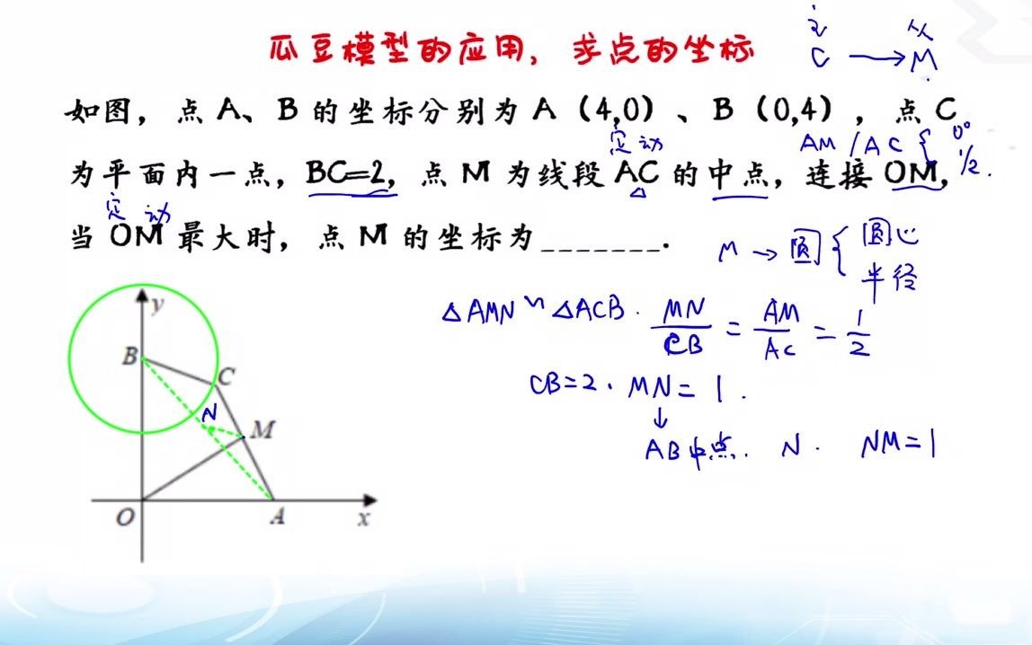 活动作品2021西安铁一中中考数学七模瓜豆模型的应用求线段最长时点的