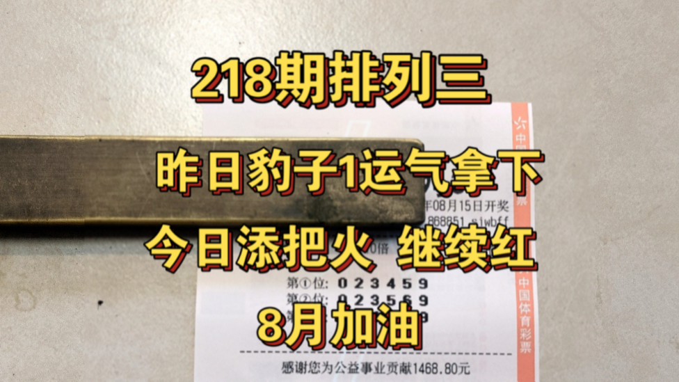 8月15日218期今日排列三号码推荐 排列三每日都有优化后的推荐,欢迎来到马总的大本营,看主页或者私信!哔哩哔哩bilibili