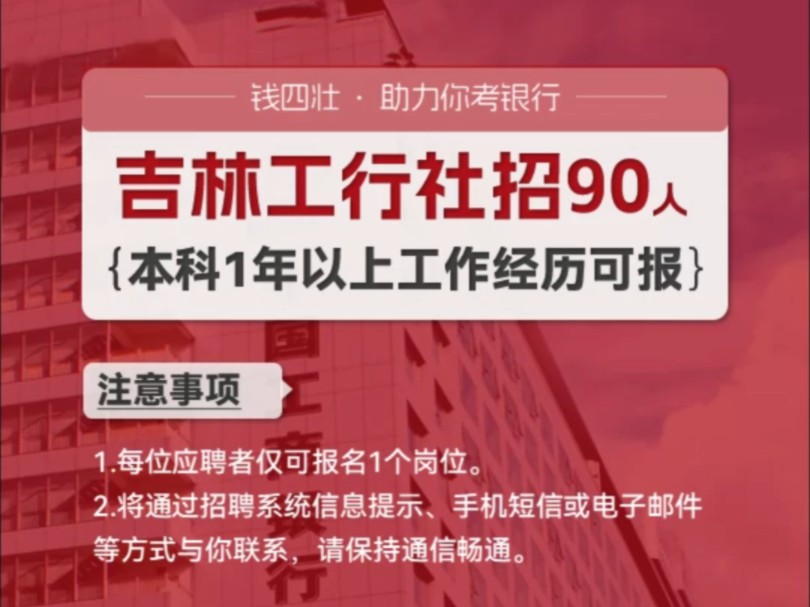 2024年工商银行吉林省分行社招90人开始报名哔哩哔哩bilibili