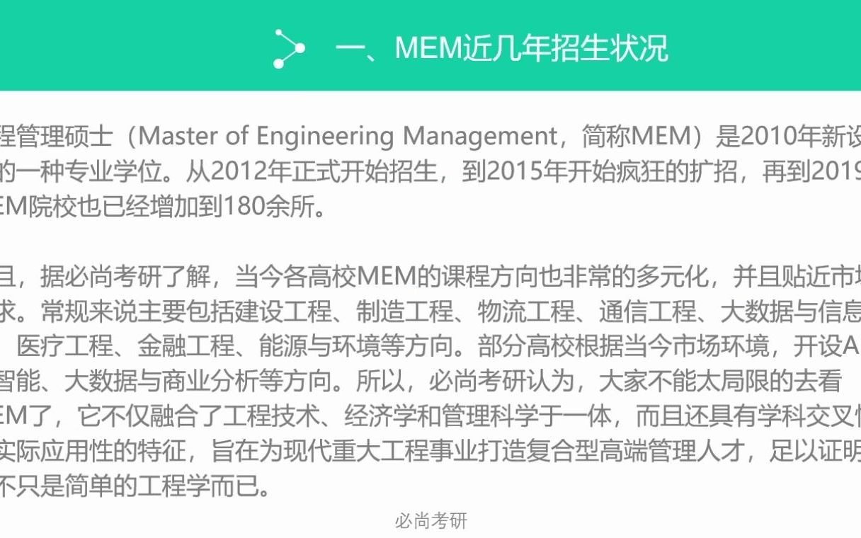 必尚考研:深度解析MEM,话说工程管理硕士含金量到底有多高?哔哩哔哩bilibili