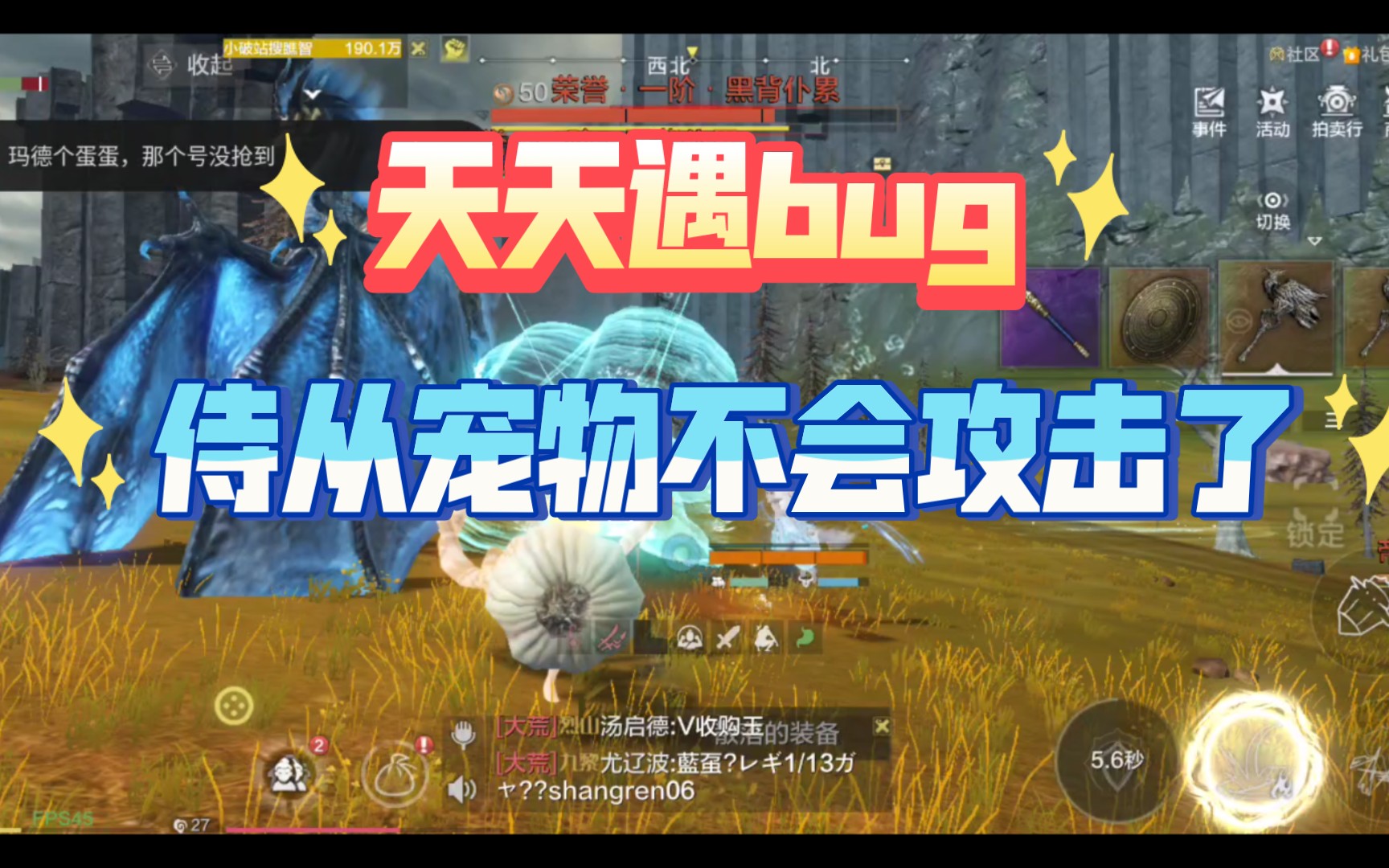 妄想山海天天遇bug侍从宠物不会攻击了