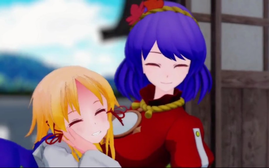 【东方mmd中文内嵌】温馨的守矢一家_哔哩哔哩_bilibili