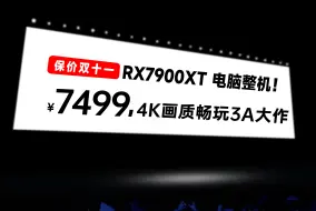 Download Video: 保价双11！用价格震惊装机圈！7499！一线7900XT+7500F+B650WIFI+32G+1TB！4K画质畅玩3A游戏大作！