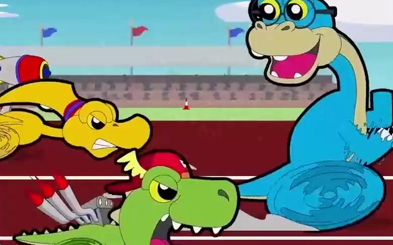 乐融龙:恐龙赛跑比赛,小恐龙很认真,怎样都坚持跑下去