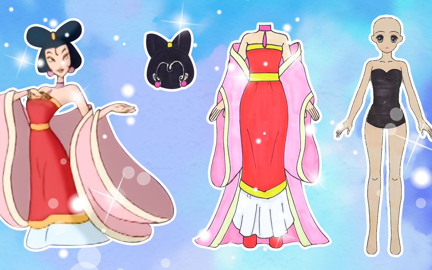 手工纸娃娃玩具:纸娃娃装扮,《哪吒传奇》妲己装扮