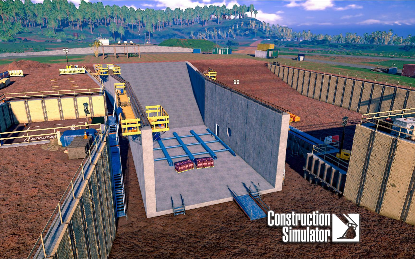 [图]《建筑模拟》浇筑导流槽的墙体和坡道 | Construction Simulator