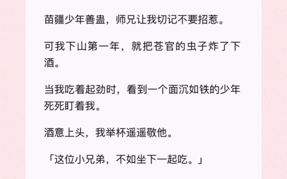 苗疆少年善蛊,师兄让我切记不要招惹.可我下山第一年,就把苍官的虫子炸了下酒.当我吃着起劲时,看到一个面沉如铁的少年死死盯着我.《随你去往》...