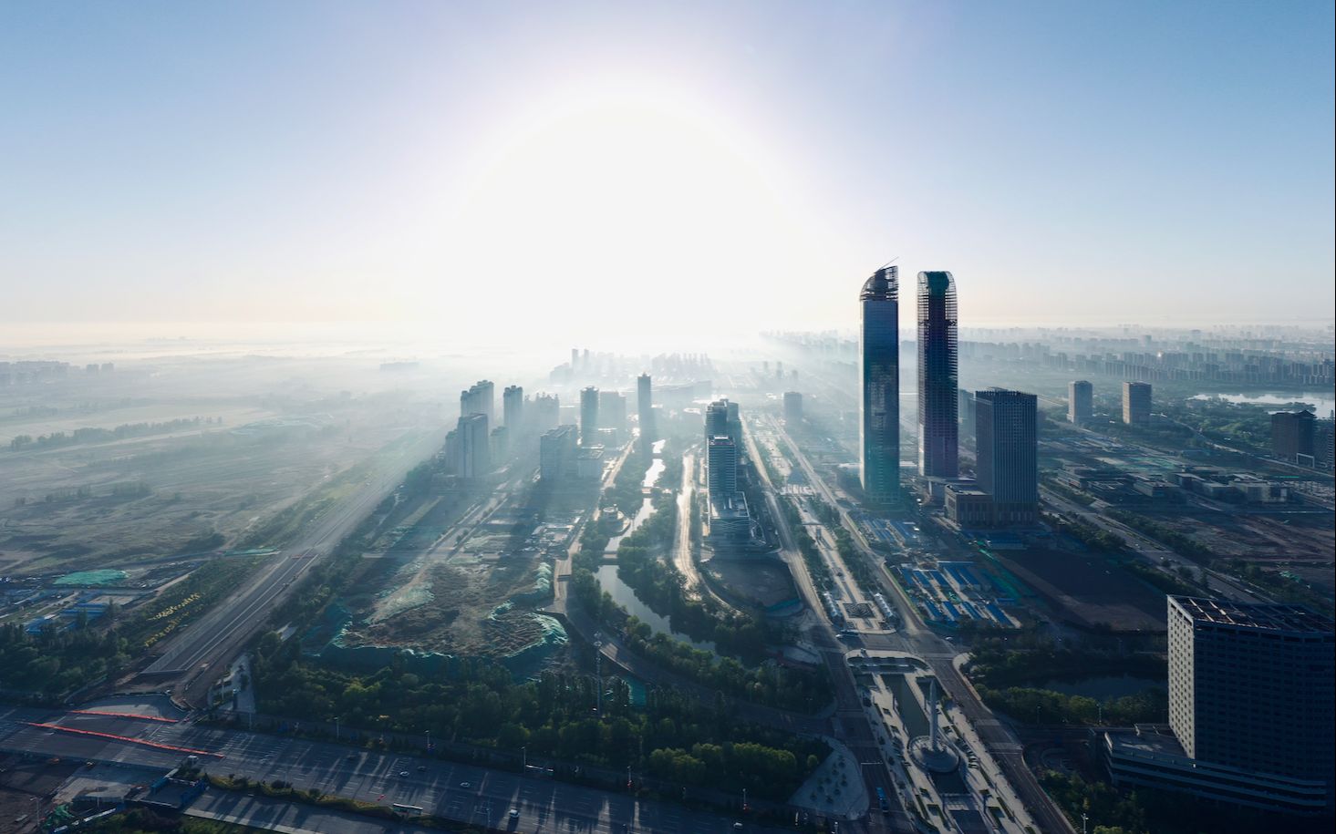 银川cbd的清晨-航拍4k(再见了mavic 2)