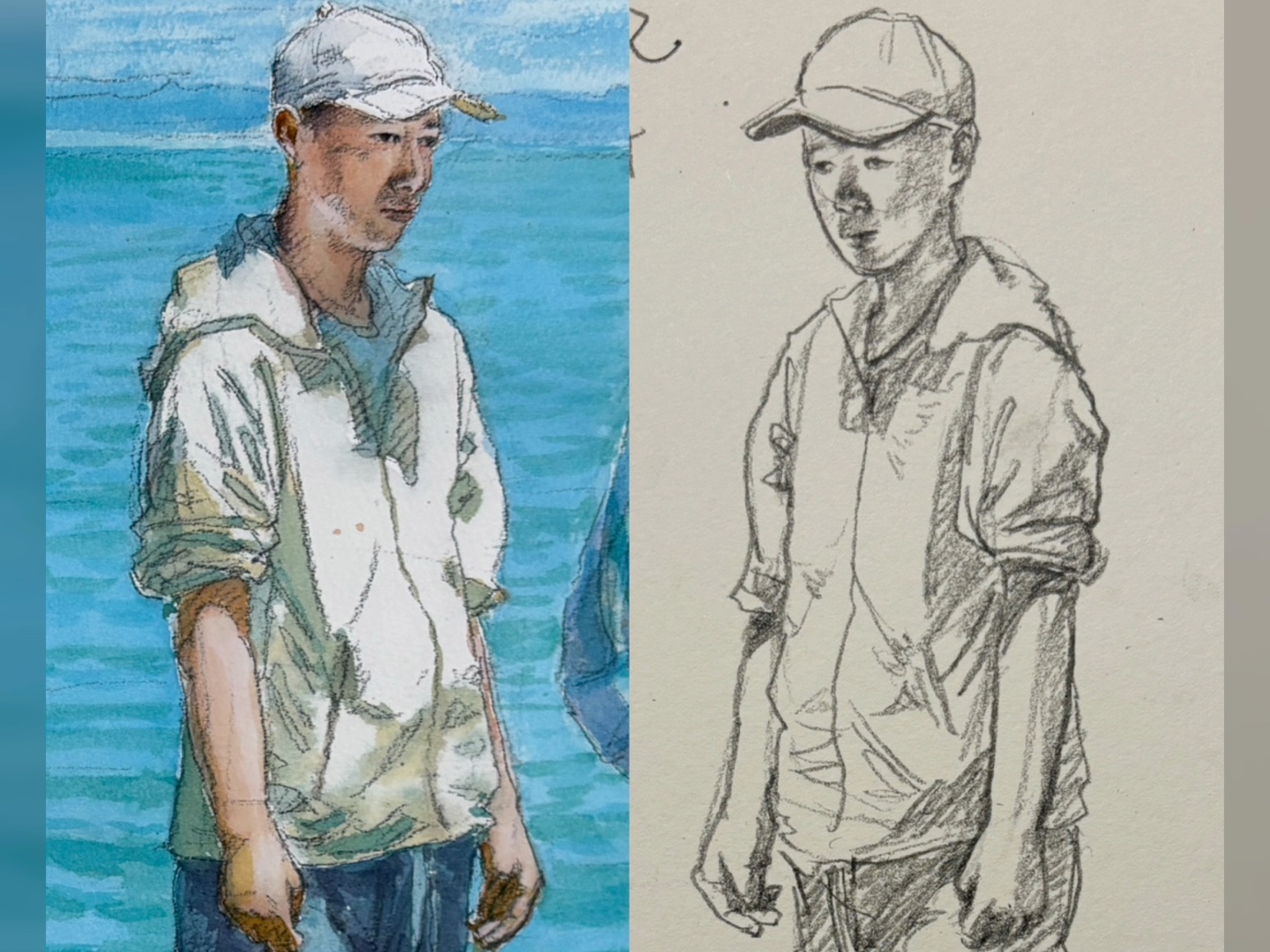 "水彩 vs 速写"| 艺术家挑战真实人物绘画