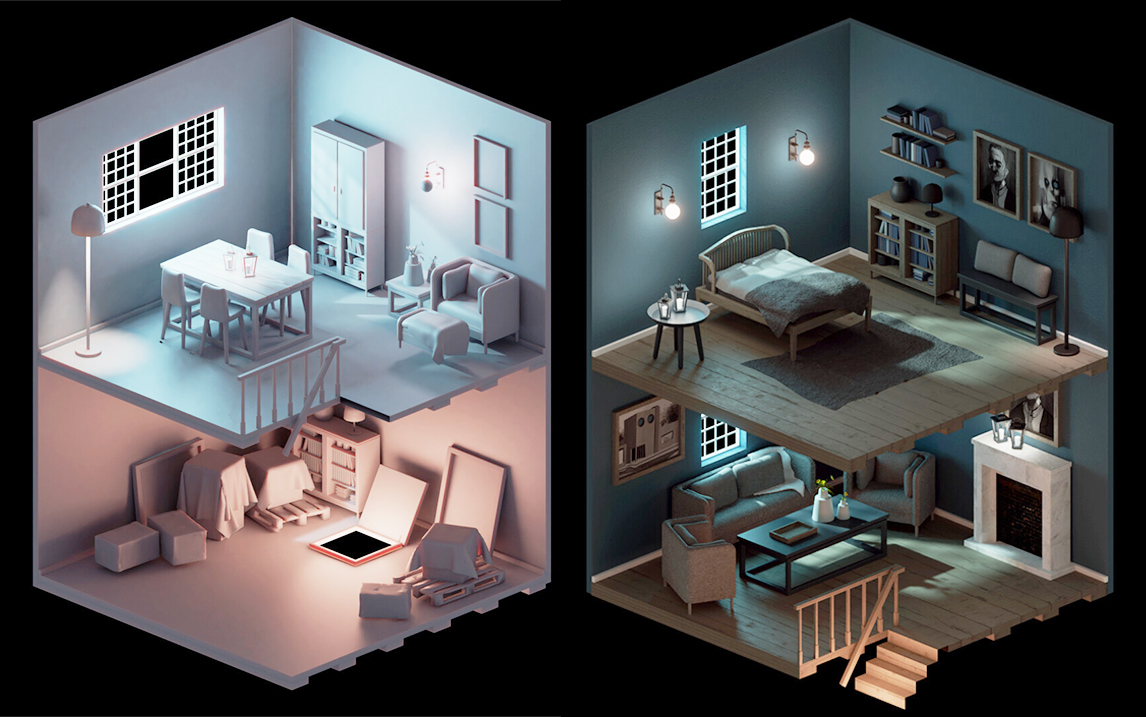 3dmax室内建模入门简单场景小房子教程3dmax写实场景建模室内设计技巧