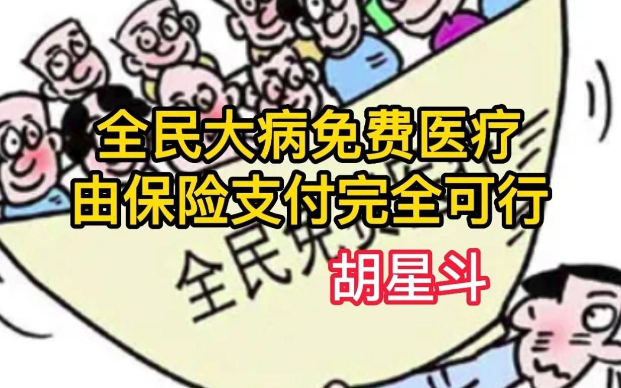 胡星斗认为全民大病免费医疗或由保险支付完全可行