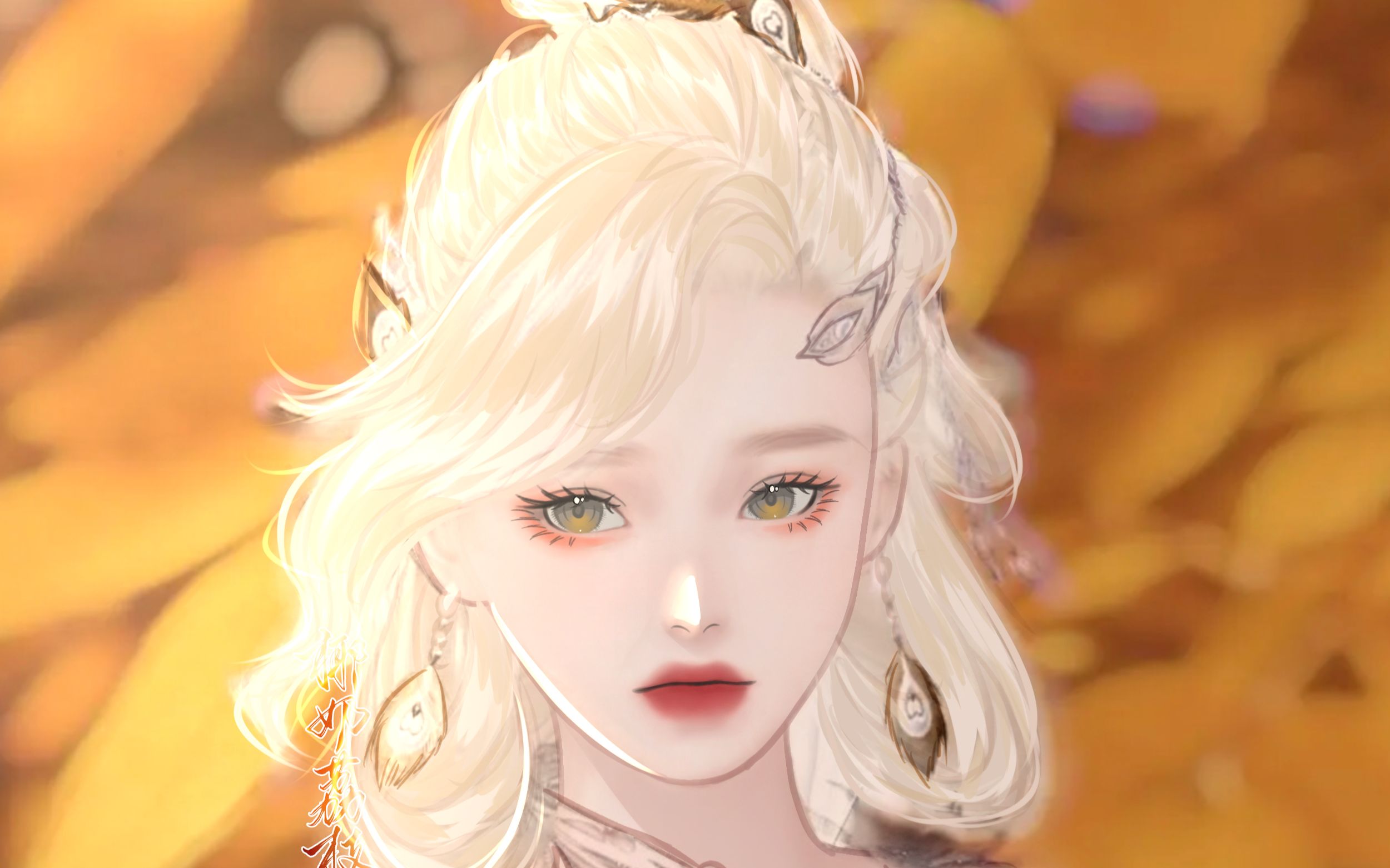 【procreate】凤金黑花成女转手绘练习