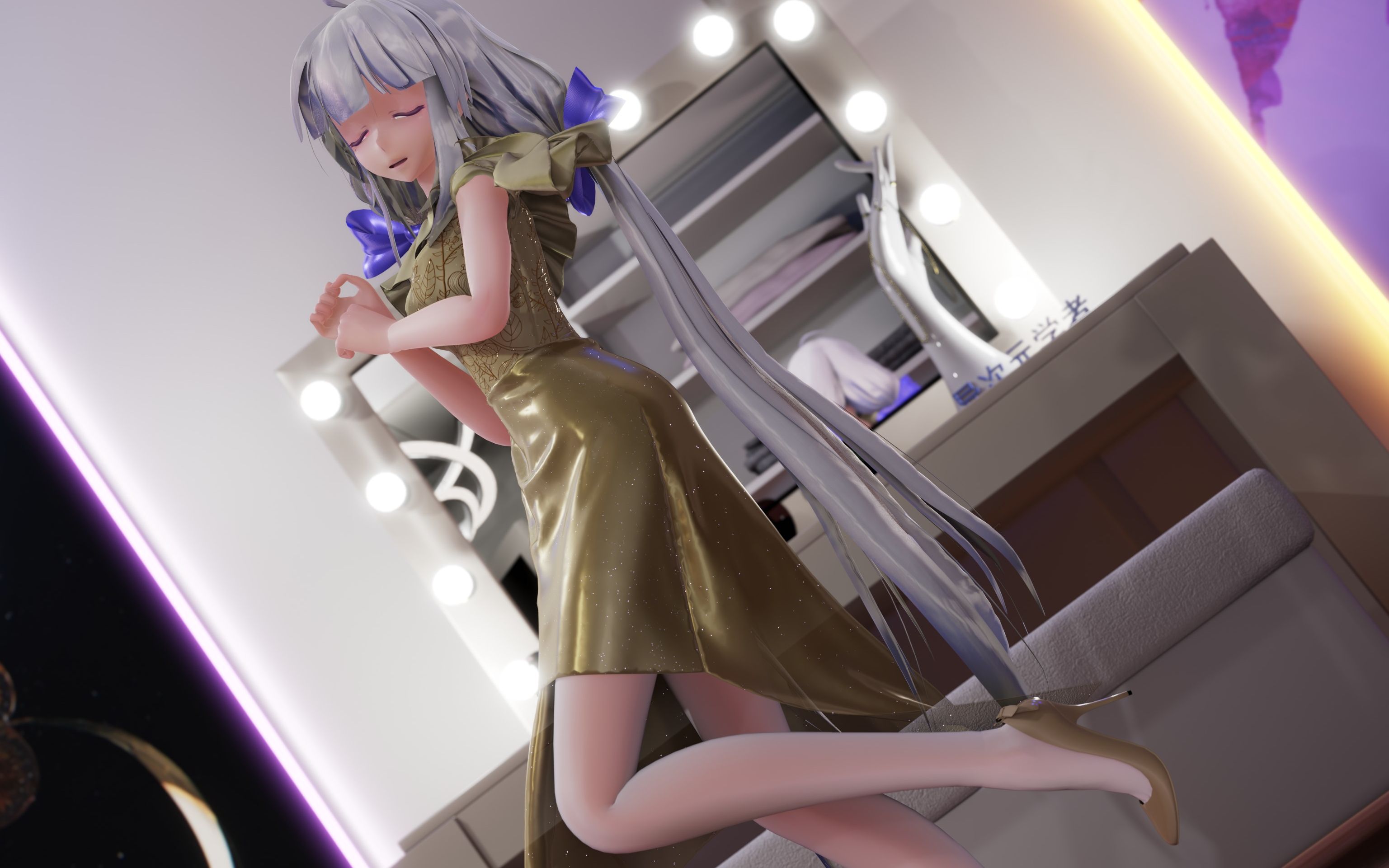 【4k】lilac金色礼服弱音