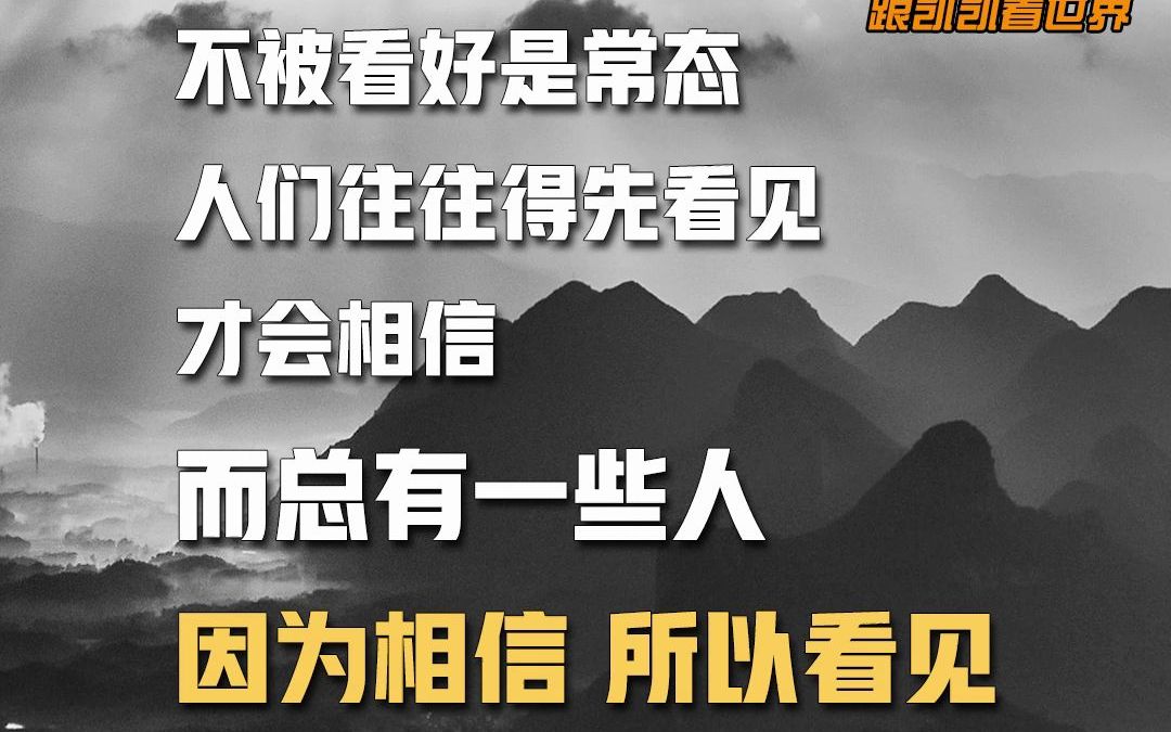 不被看好是常态因为相信所以看见