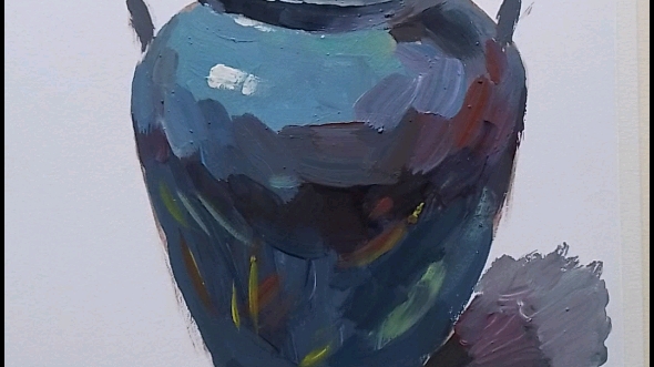 简单易学的水粉静物 色彩静物 深色陶罐画法