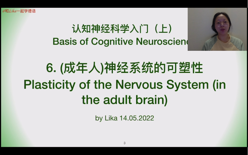 【认知神经科学入门】L06神经系统的可塑性|CCLer自制分享课|Plasticity of the Nervous System哔哩哔哩bilibili