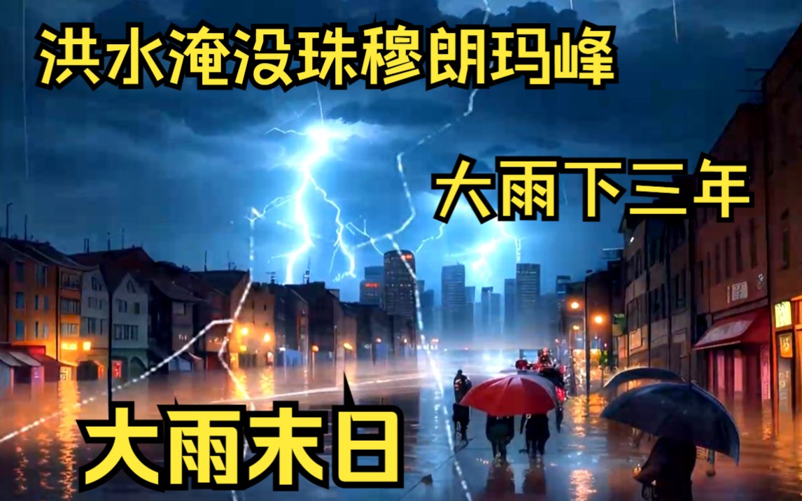 [图]【大雨末日】所有人都没想到大雨会下三年，直到洪水淹没珠穆朗玛峰！