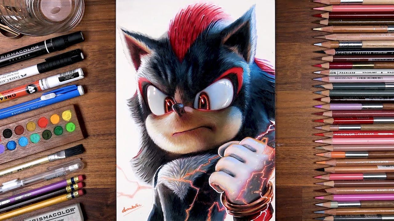 【绘画】大佬绘制动画电影《刺猬索尼克3》"暗影"夏特 | 作者