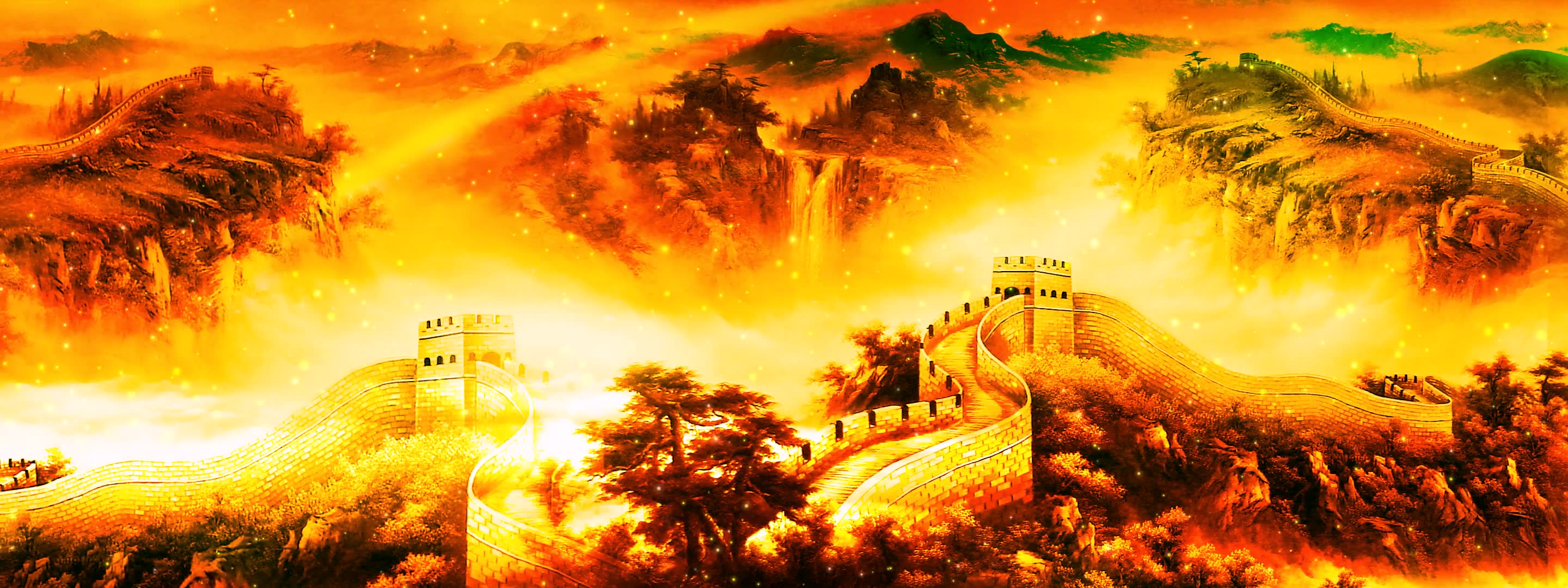 江南水墨风,万里长城,锦绣河山,滔滔河川,天下太平,国泰民安_哔哩哔哩