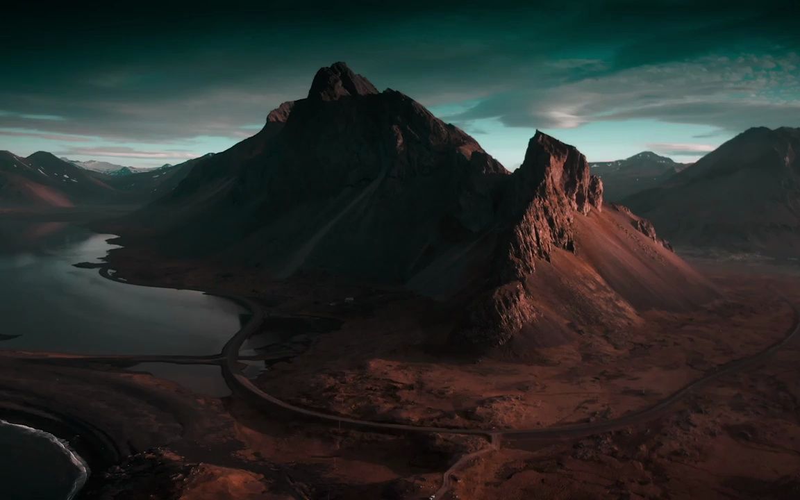 舞台背景 ▏a306 雄伟壮观高山山峰俯拍山川水流湖水天空云朵延时摄影