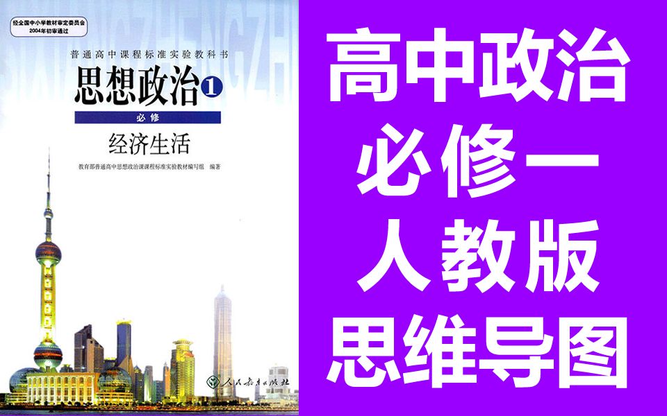 [图]高中政治 必修一 人教版 经济生活 思维导图 整体结构学习方法 快速掌握基础知识 教学视频 高一政治高二政治必修1政治复习课