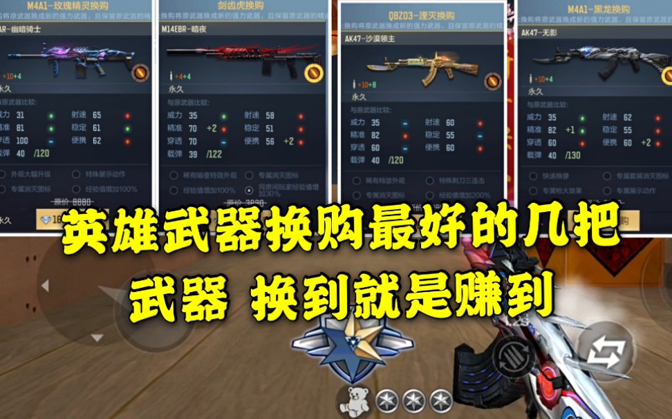 cf手游:英雄武器换购最好的几把武器 换到就是赚到