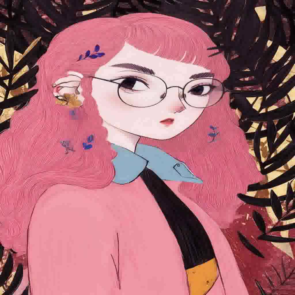 杰作最好的质量12卡通手绘1女孩独自的戴