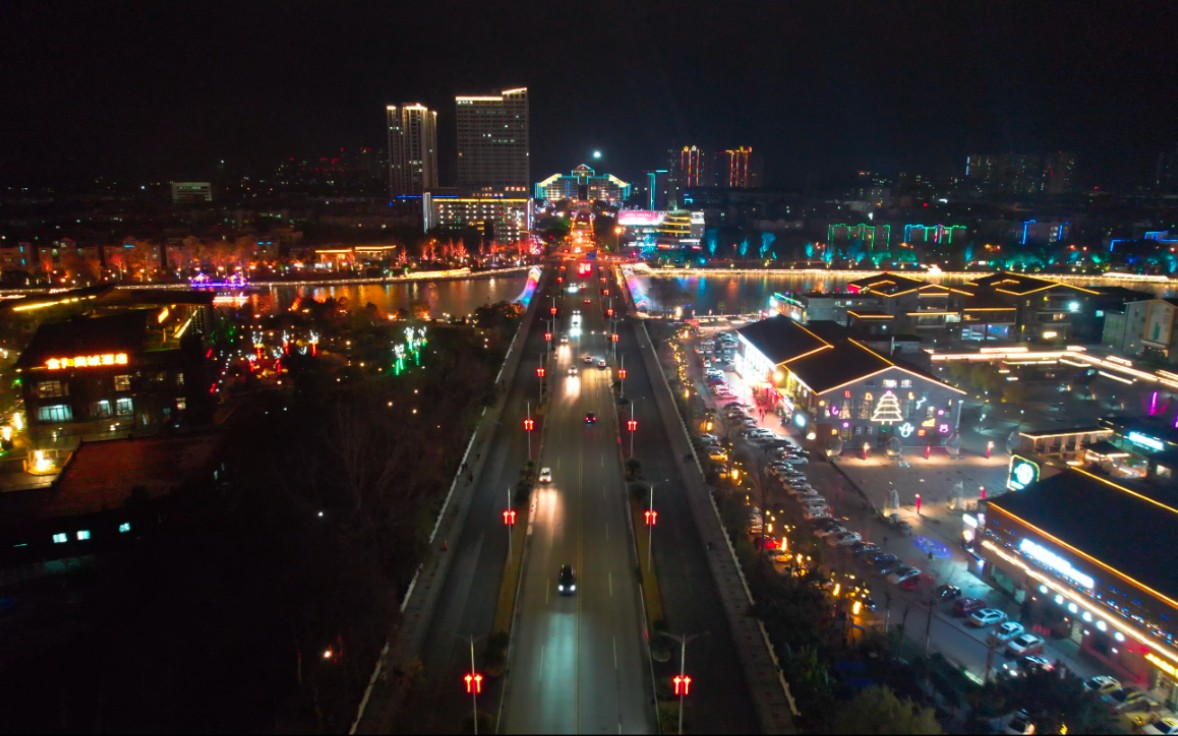 金堂县河滨夜景,繁华糜丽哔哩哔哩bilibili