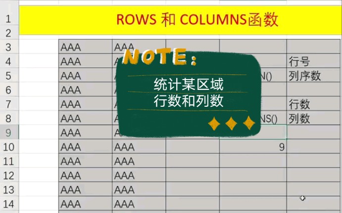 统计某区域的数据行数和列数哔哩哔哩bilibili