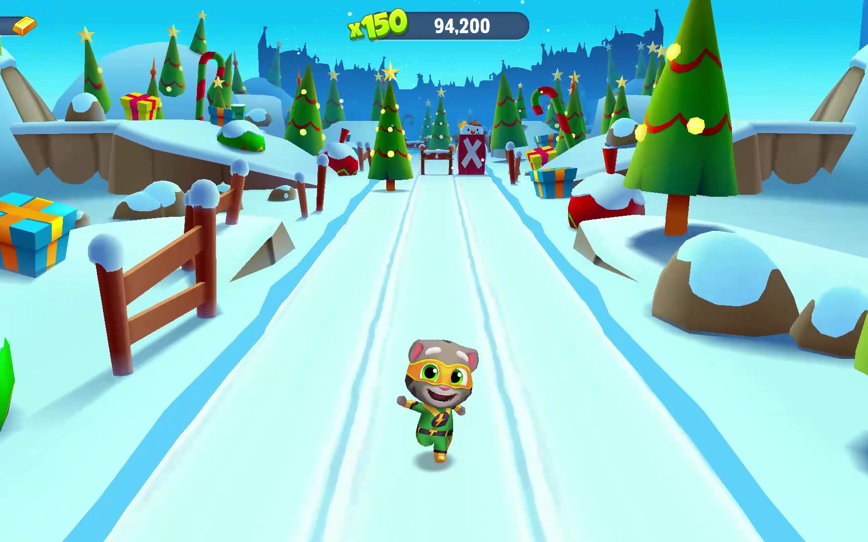 talking tom gold run 汤姆猫跑酷 城镇:初始场景 冰雪圣诞夜