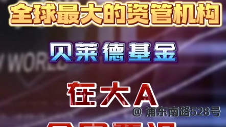 全球最大的资产管理机构“贝莱德基金”在大A全军覆没这家全球第一大资管巨头为何在海外风生水起,在大A却不尽人意呢?哔哩哔哩bilibili