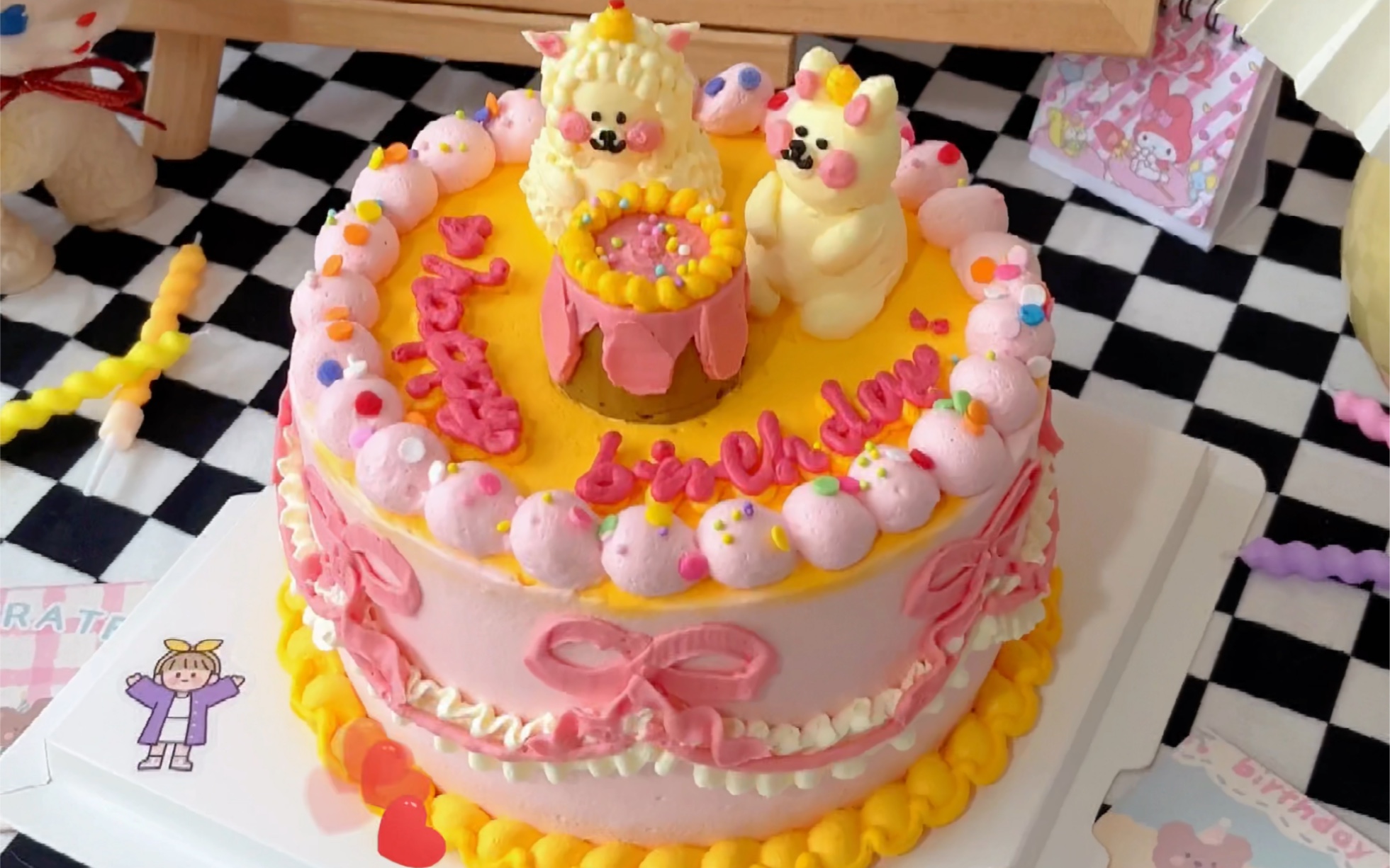 沉浸式做蛋糕 / 粉橘色的糕糕好温暖 / 天蝎座的生日倒计时中 开始给